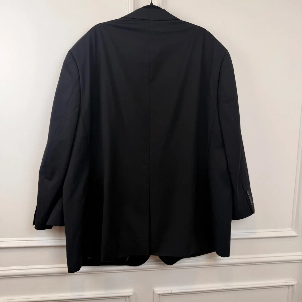 Joseph & Feiss Gold Mens 50 Short Black 100% Wool 2-Button Blazer Suit Jacket